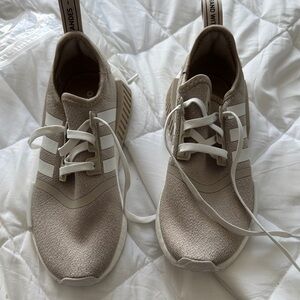 Adidas kids  Taupe and White Sneakers